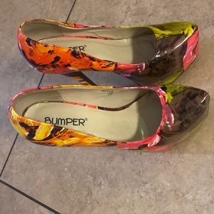 Colorful bumper high heels